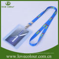 Poliéster personalizado cartão de visita titular neck lanyard